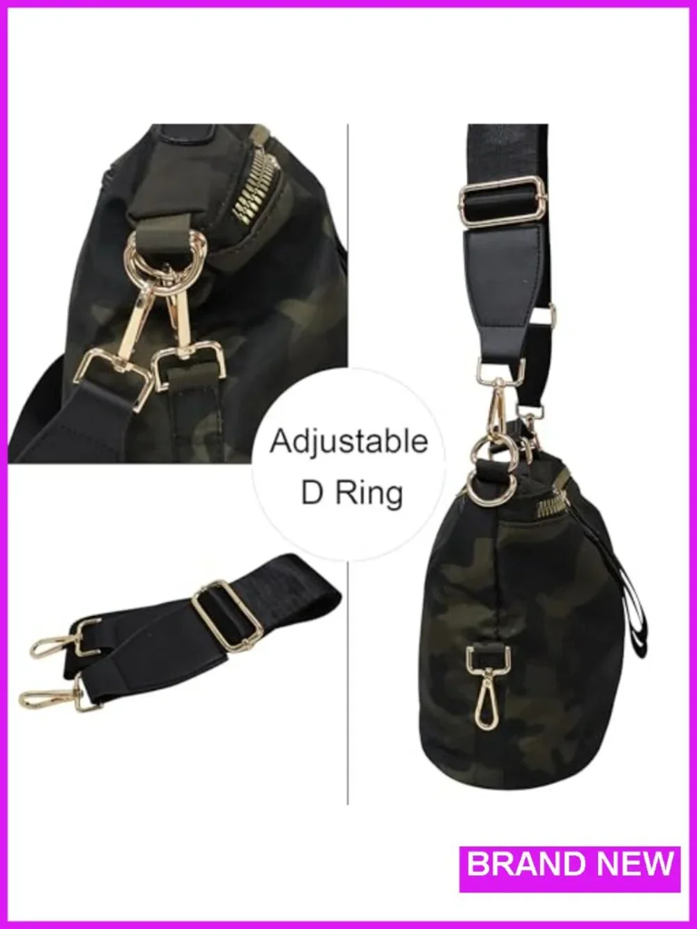 Anti-theft Nylon Crossbody Bag Adjustable Strap Lightweight Travel Tote